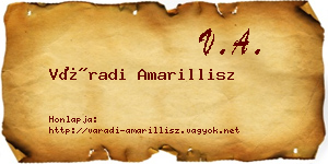 Váradi Amarillisz névjegykártya
