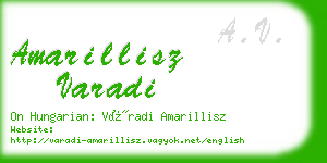 amarillisz varadi business card
